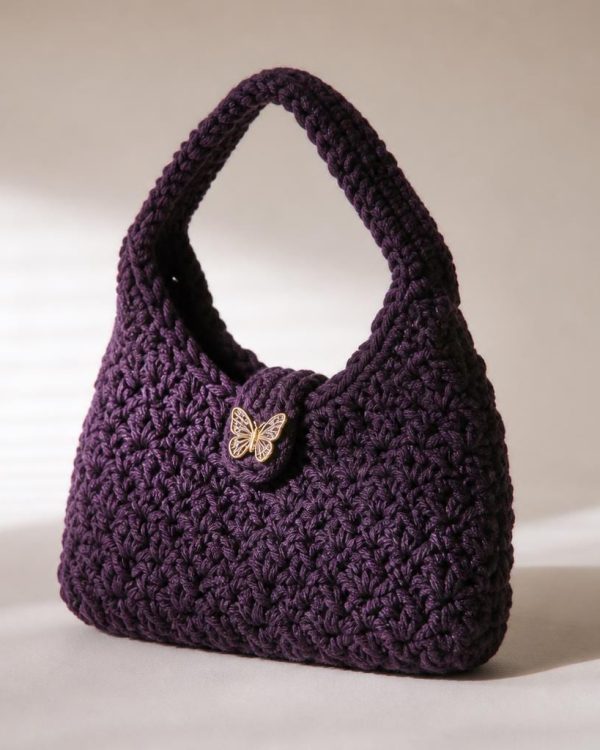Purple Butterfly Handbag