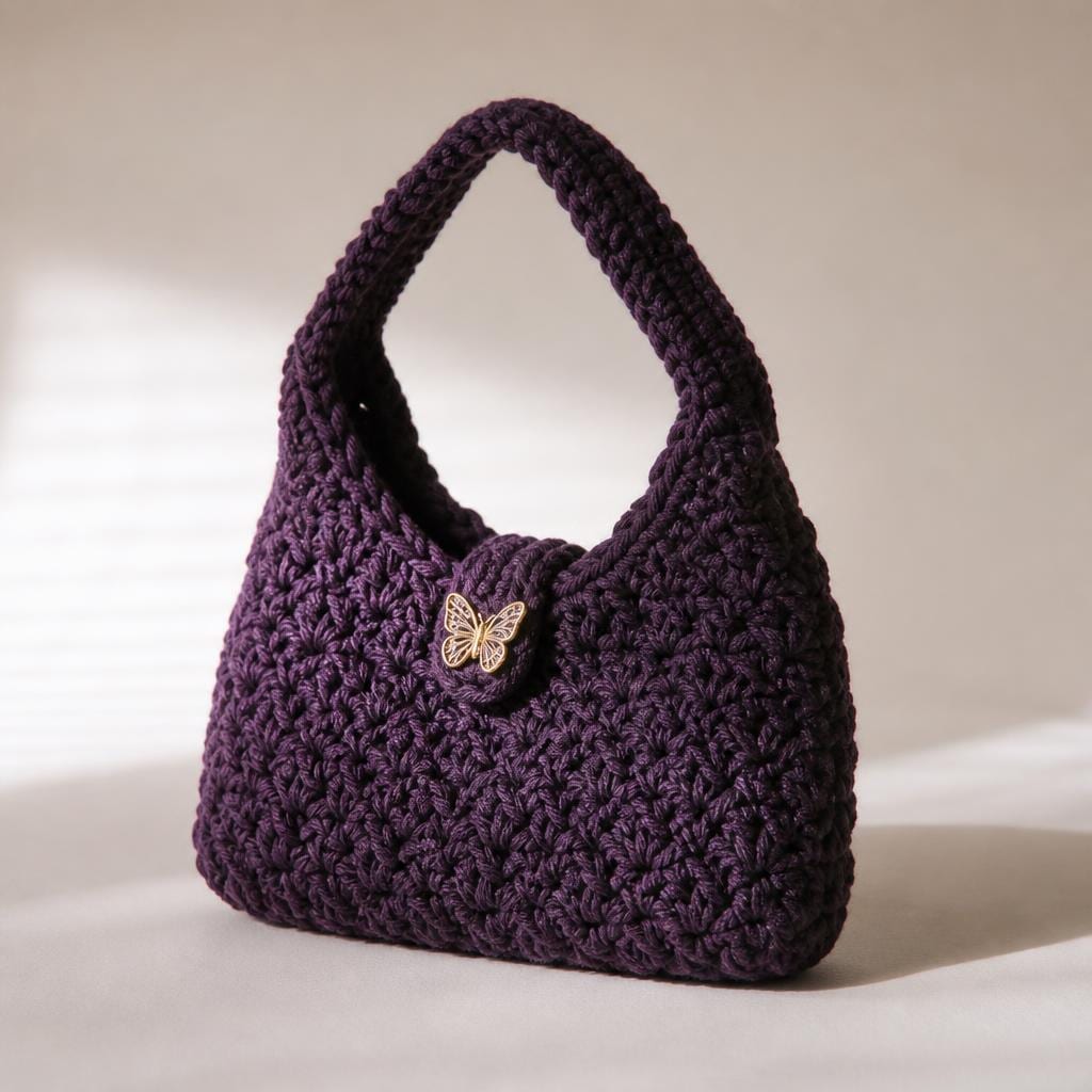 Purple Butterfly Handbag